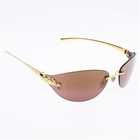 panthère de cartier sunglasses price|cartier rimless sunglasses.